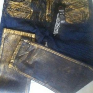Normcore Men's Jeans Sz 34 X 32 Denim Gold Foil Pa